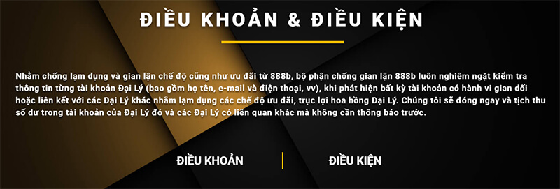 Nắm rõ điều khoản và điều kiện làm đại lý tại 888b
